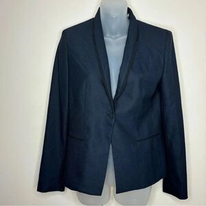 T Tahari Navy Blue Black Blazer Jacket size US 4 Career office wear